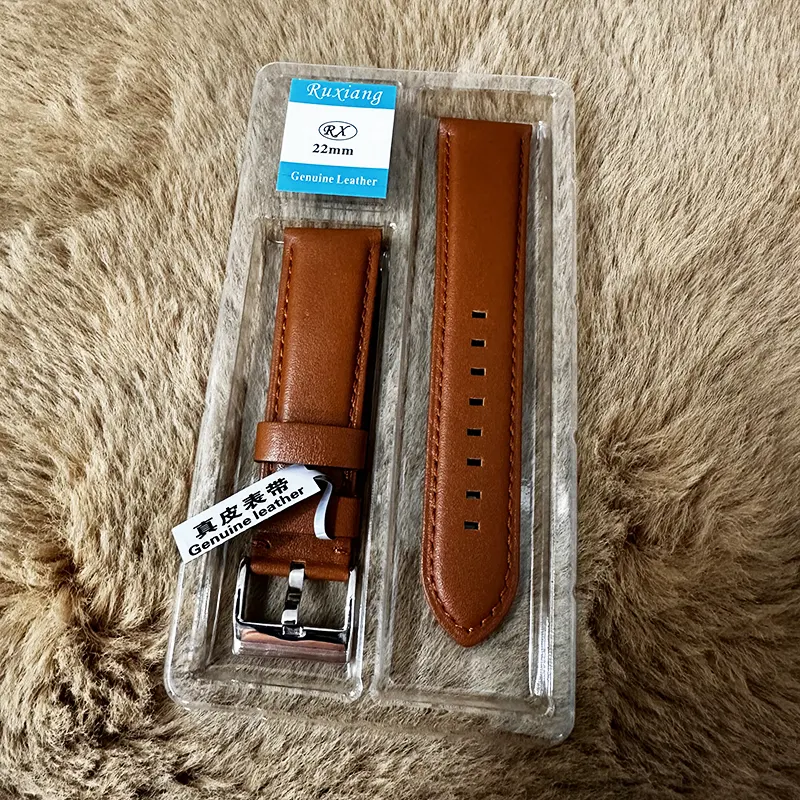 22mm Brown Ruxiang Sweat-Resistant Watch Strap – Replacement Band